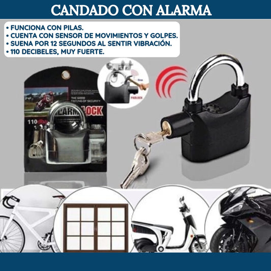 Candado Universal Antirrobo con Alarma 110dB
