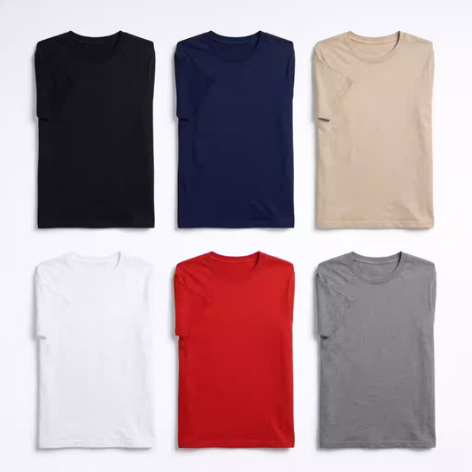 Pack De 6 Camisetas Básicas En Tela Fría
