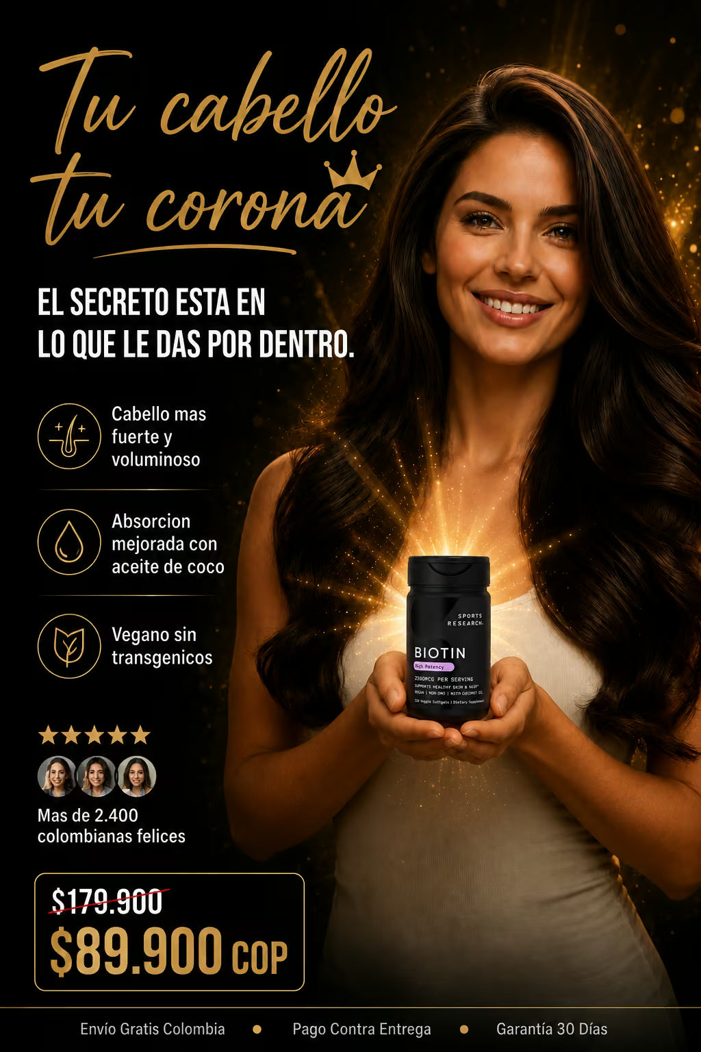 Biotina ESTRENGTH - Tu cabello tu corona