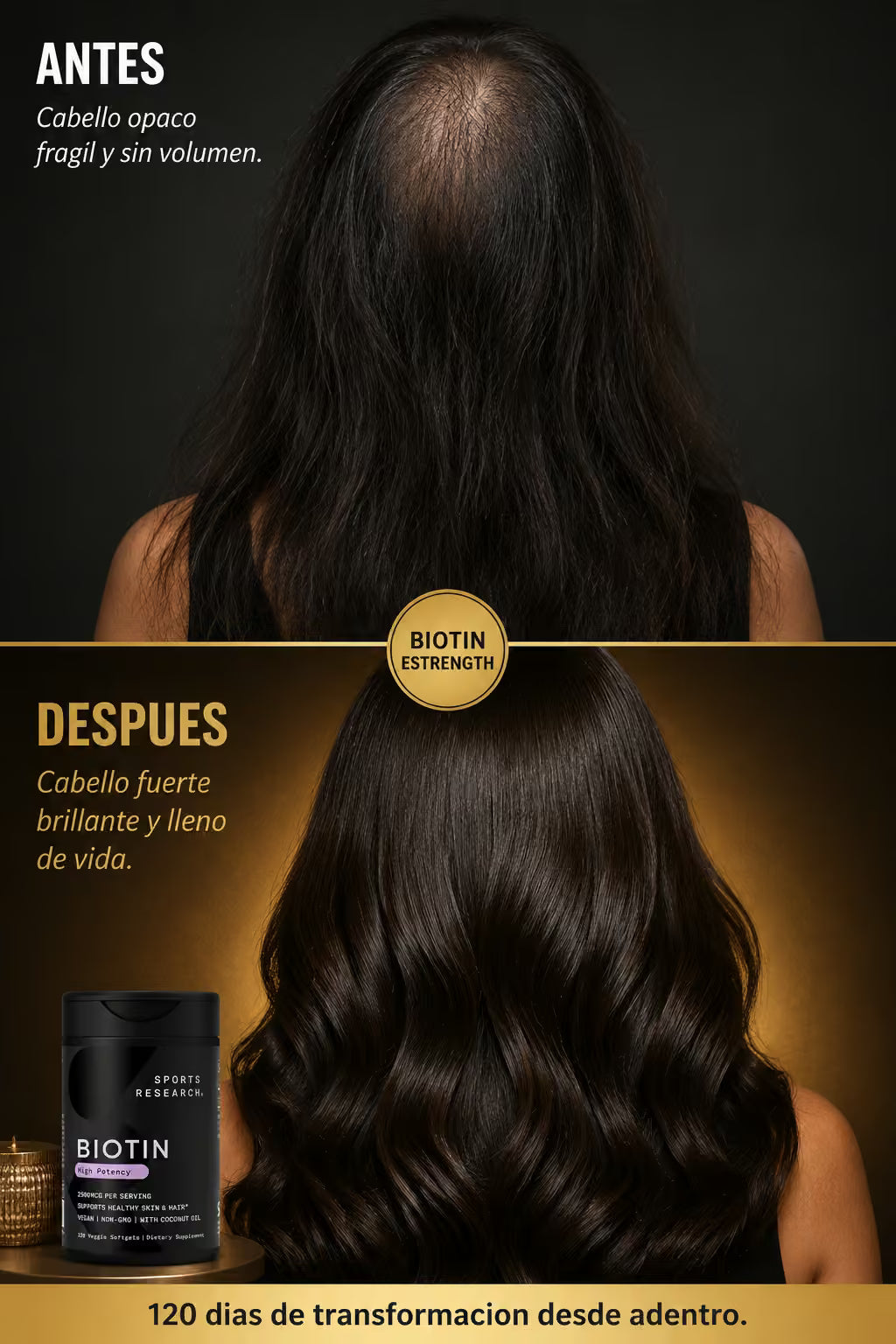 Antes y despues biotina 90 dias